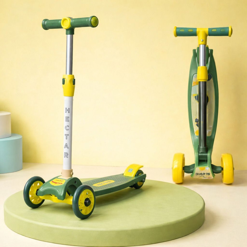joymax Kids Scooter with Adjustable Handlebar – Fun, Safe Outdoor Ride for Boys & Girls(Green)