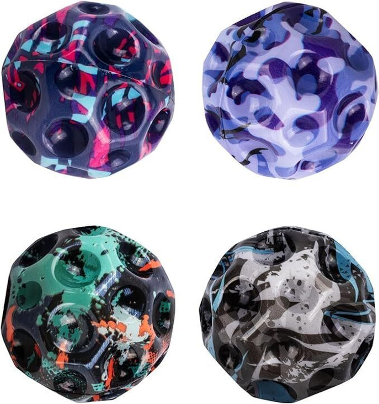 FunToys Moon Ball Soft Ball High Bounce Balls, Indoor Outdoor Play, Colorful for Kids(Black)