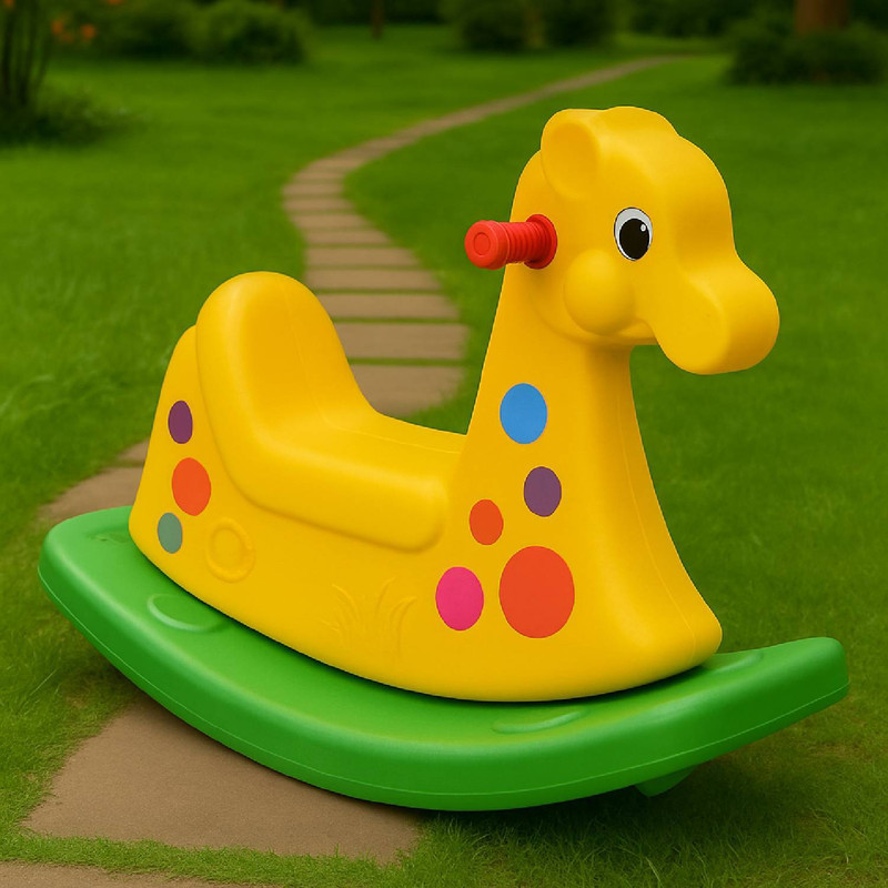 Ehomekart Kid's Plastic Giraffe Ride-on(Multicolor)