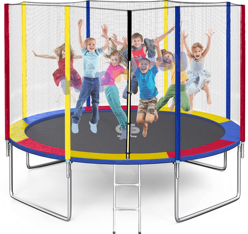 HOP N PLAY 14 Feet Heavy Duty Jumping Jhula Trampoline for Kids(Multicolor)