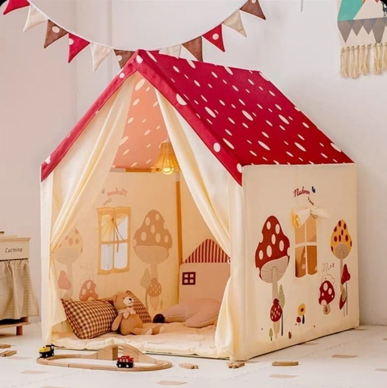 Kalptarucreation Creamyy ice_cream tent house for kids(Red, White)