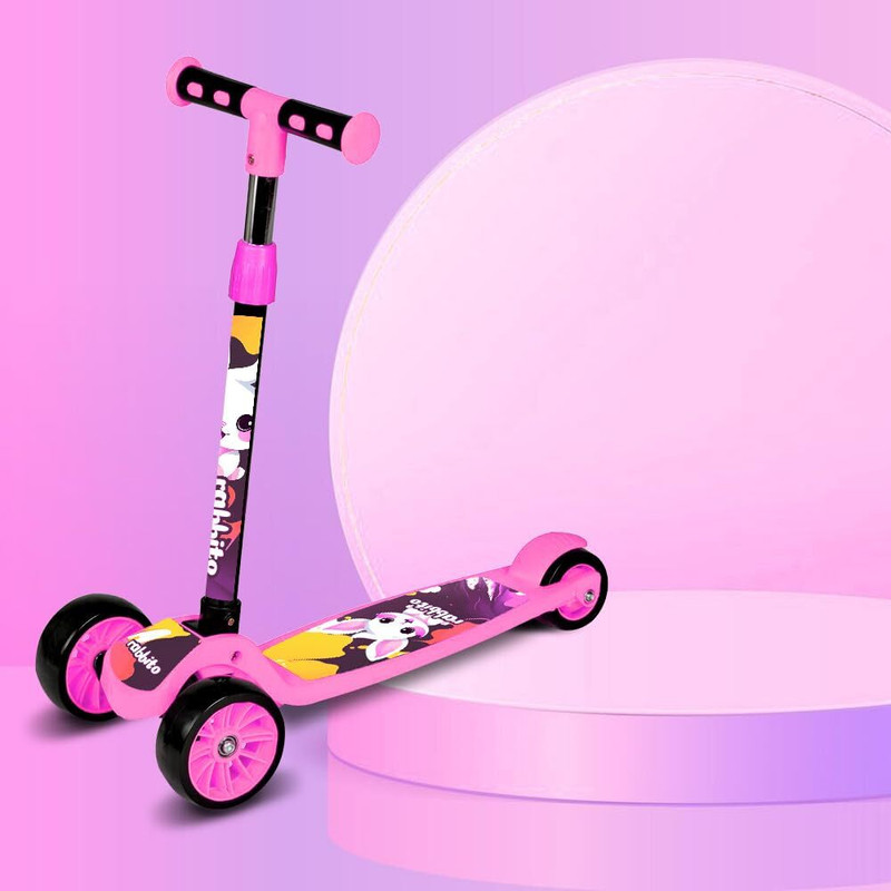 CITRODA Scooter for Kids of 3 to 14 Years 3 Adjustabl Handle and Higth Foeldable Wheels(Pink)