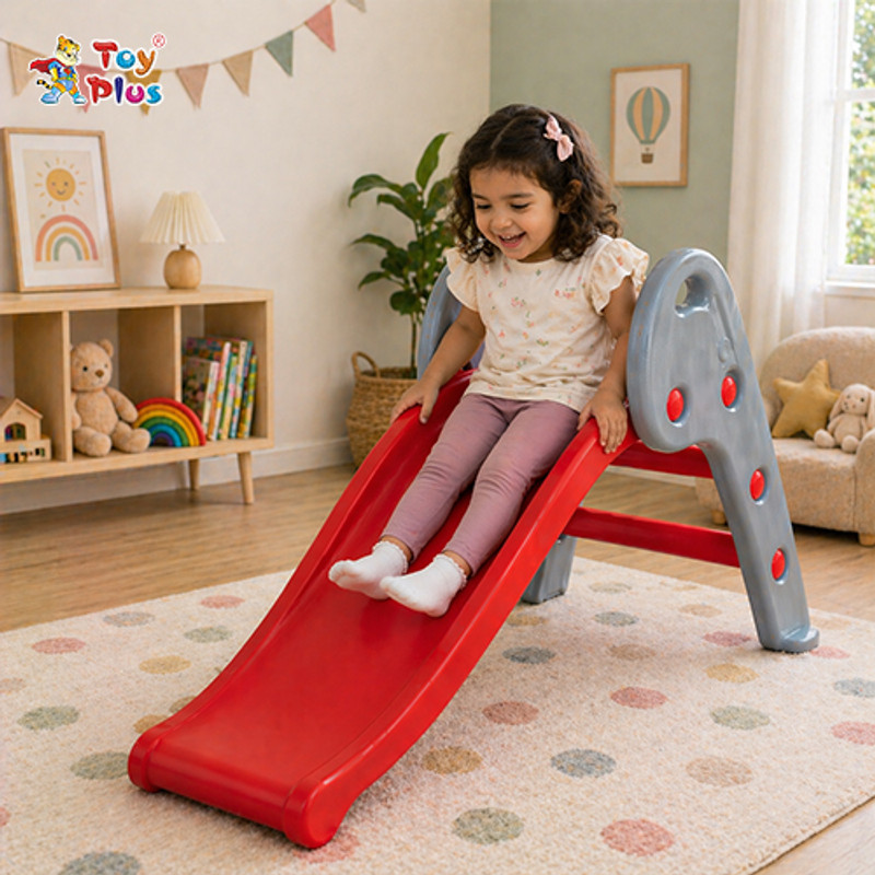 Toy Plus Baby Slide for Kids with Smooth Surface & Strong Base(Grey, Red)