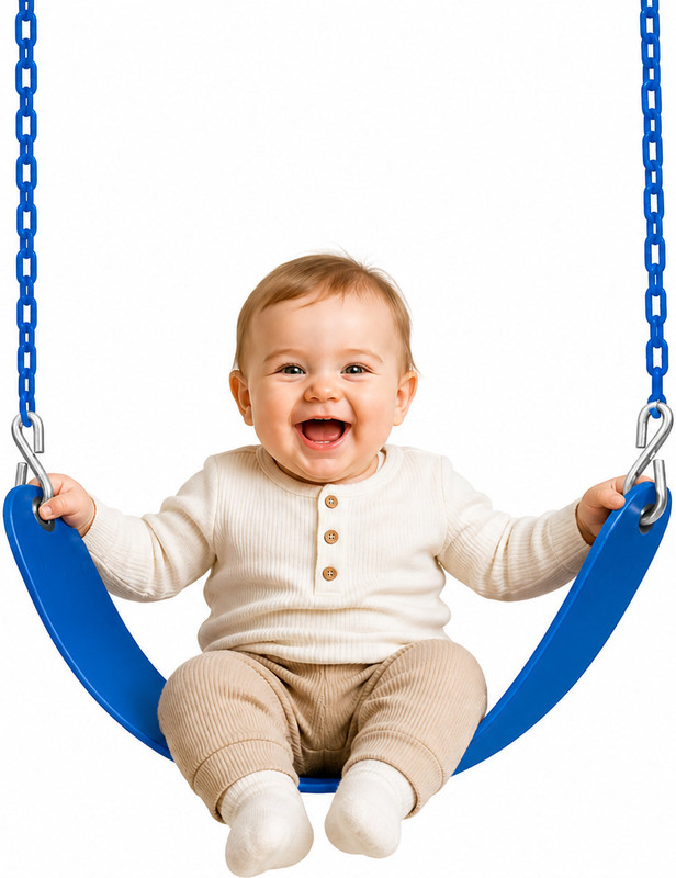 Reznor Flexible Swing Seat with 60”Long Chain for Kids/Adults Park Garden Tree Backyard(Blue)