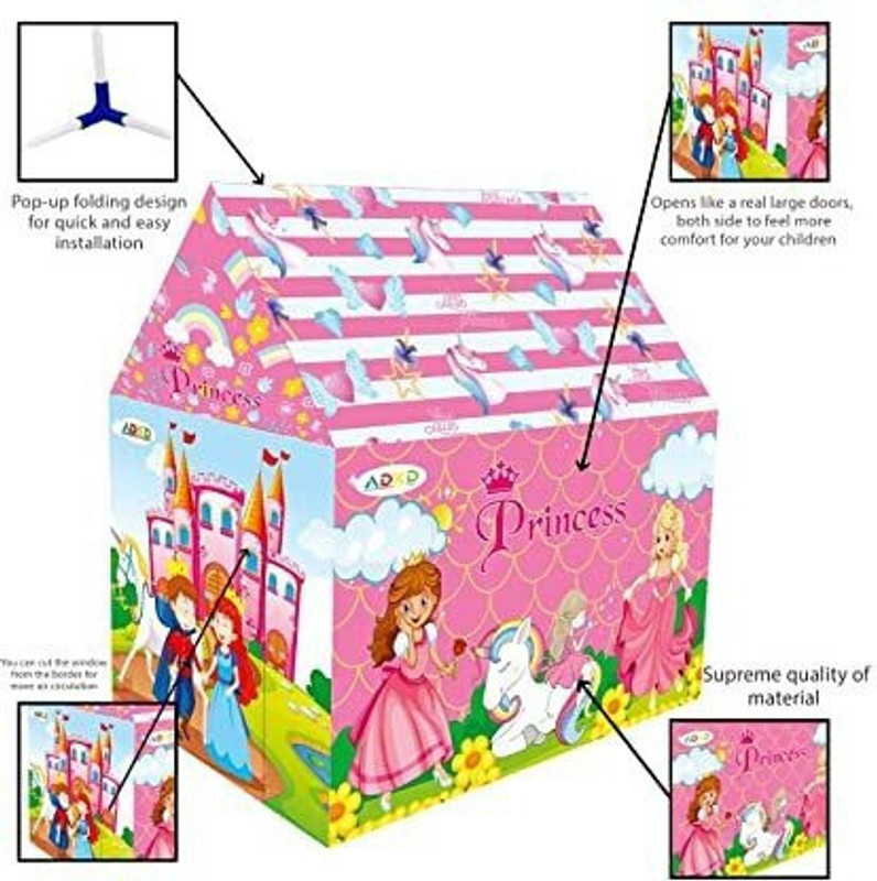 Nutriverse Letest Play tent house for kids in Princess House theme(Multicolor)