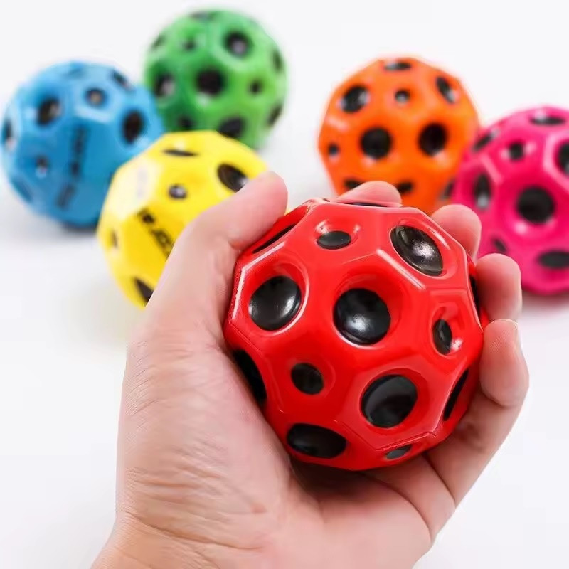 CRAZYGOL Bounce Moon Ball is a fun toy designed for kids,featuring rubber balls 3 pcs(Multicolor)