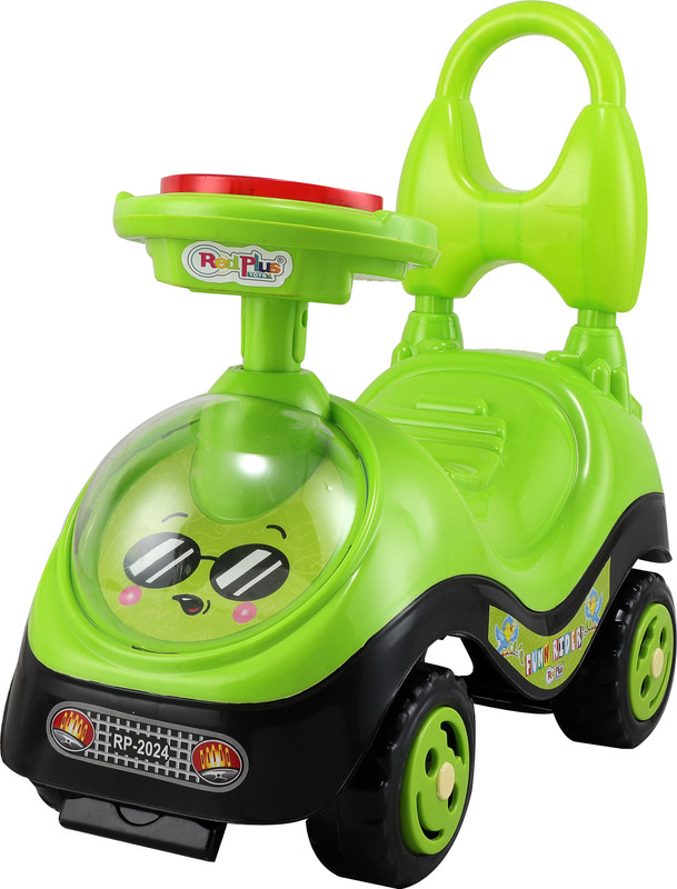 JoyRide Aqua Giggles Rideon Car for Kids with Music Backrest, & Big Wheels(Blue)