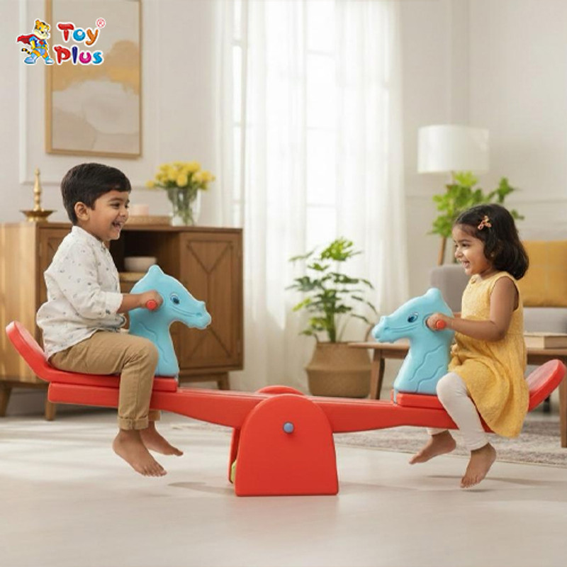Toy Plus Toy Plus Cock See Saw for Kids 1-5 Years � Rocking Face Rocker(Red)