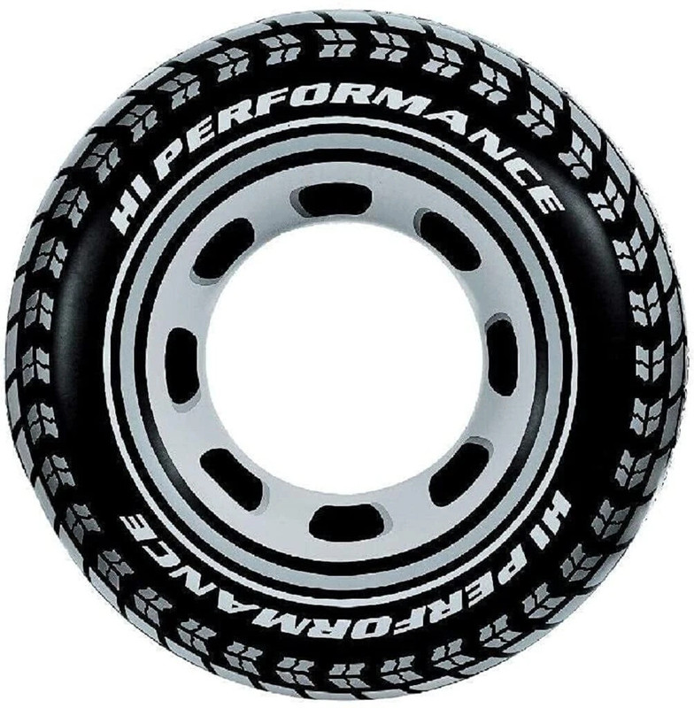 4MYL Swimming Pool Tube for Adults Big Size Cool Black Wheel Tire Men Swimming Ring(Black)
