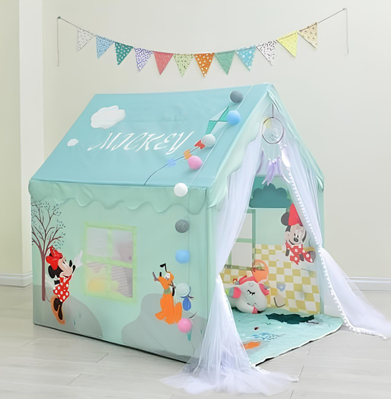RADHE ENTERPRISE Girl's and Boy's Extremely Light Weight Play theme Tent House for Kids Doremon(Multicolor, Pink)