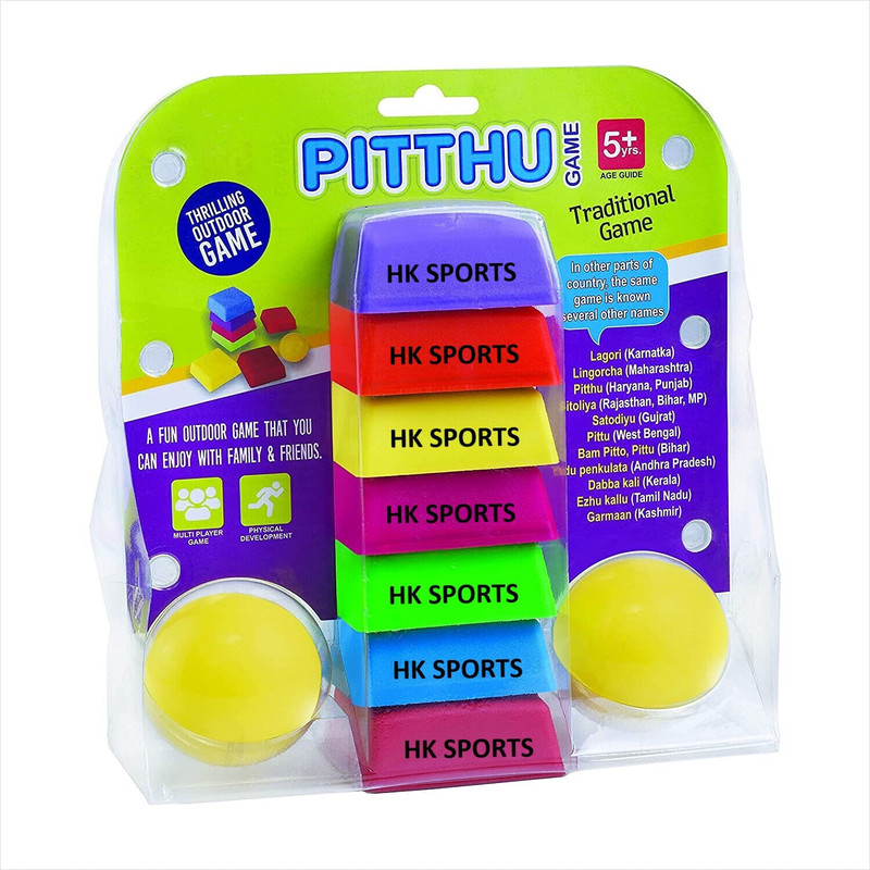 Koel Game Set for Kids Lagori Pitthu Pithoo Satoliya Pile of seven tile(Multicolor)