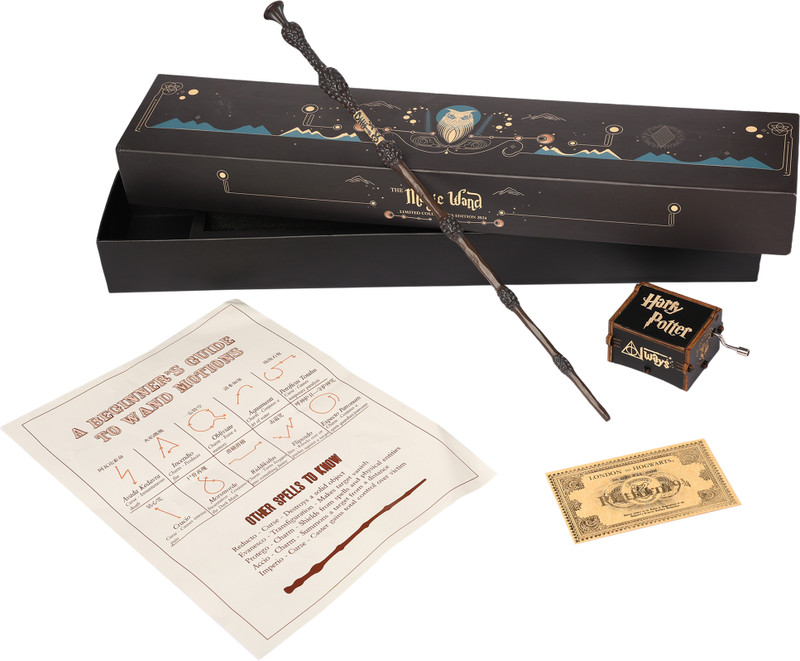 Rudrav Harry Potter Hermoine Magic Wand with Harry Potter Wooden Music Box for Kids(Red, Brown)