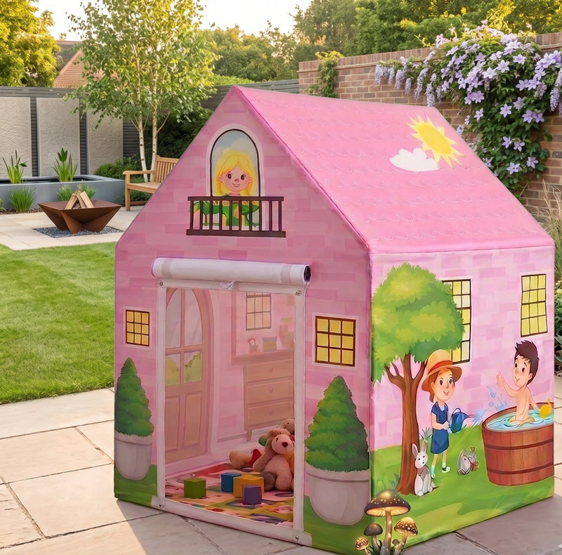 cloudconcept Portable Pink Play House Tent for Kids - Best Birthday Gift Toy for Girls(Pink)