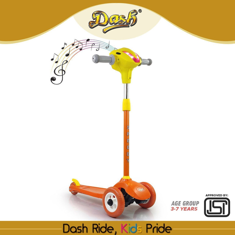Dash Kick Scooter For Kids With LED Lights & Music Capacity 45kg ( 3+ Years | Orange)(Orange)