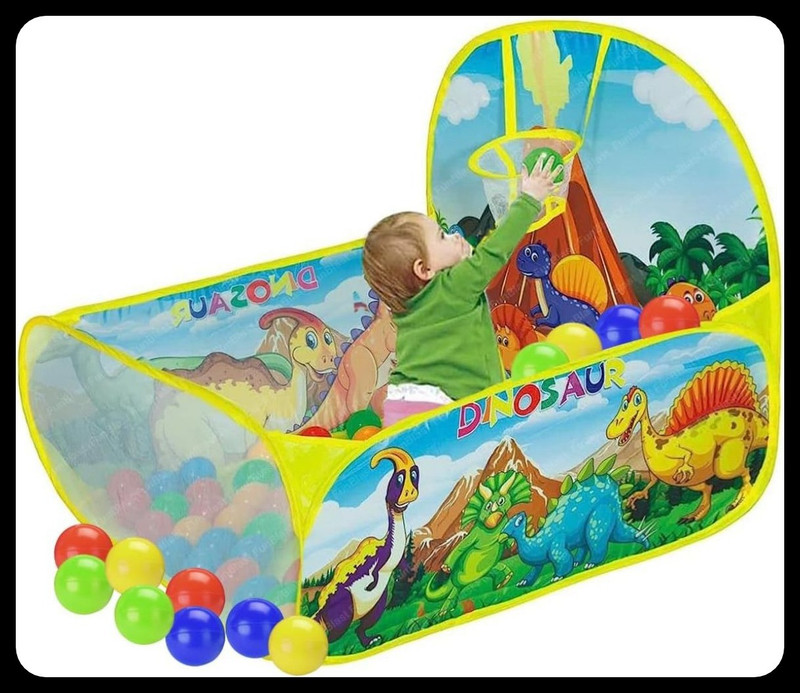 Jayaansh Traders Dinasaure Ball Pool Set For Kids With Multicolur 50 Balls…-T(Multicolor)