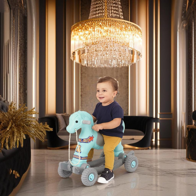 TOYPROFESSOR Baby Horse Rider for Kids 1-3 Years Birthday Gift Horsey Rocker Ride-on Toy(Green)