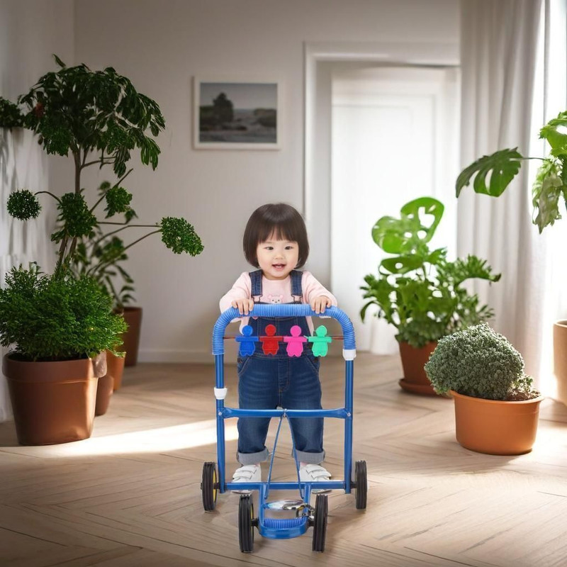 TOYPROFESSOR Activity fordable walker for kids Designed with safety and stability in mind(Blue)