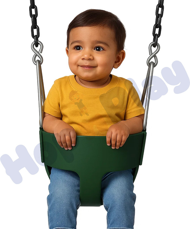 HOP N PLAY Bucket Toddler Swing with 60" Chains & Carabiners | Heavy-Duty & Pre-Assembled(Red)