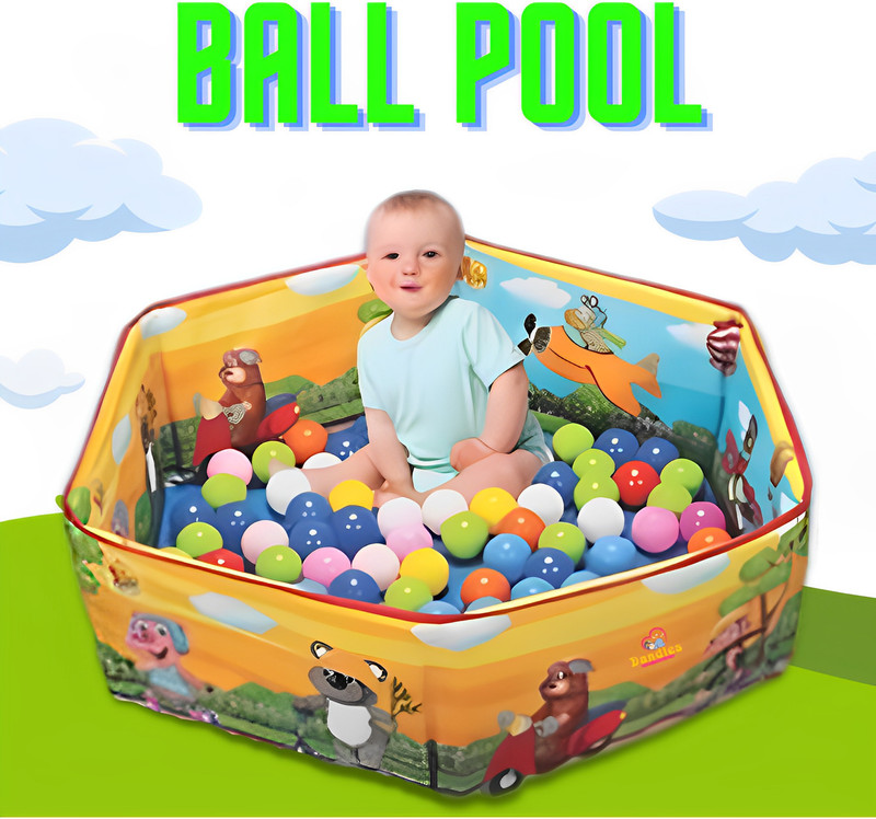 DANDLES Ball Pool with 50 Colour-Full Balls Kids Play Tent House for 6M+ Girls and Boys(Multicolor)