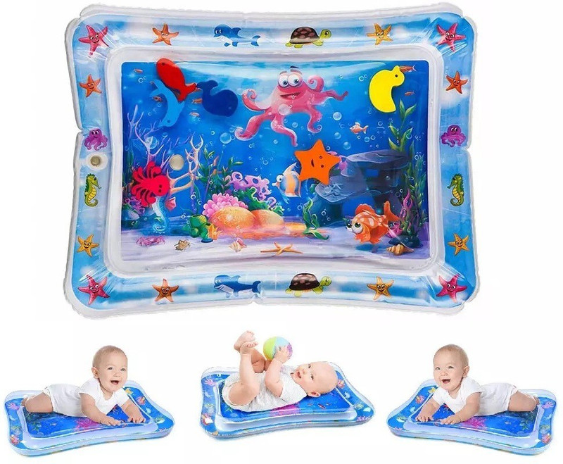 Pulsbery One Side and Cartoon Print on Other Side Waterproof Play Mats for Kids(Multicolor)