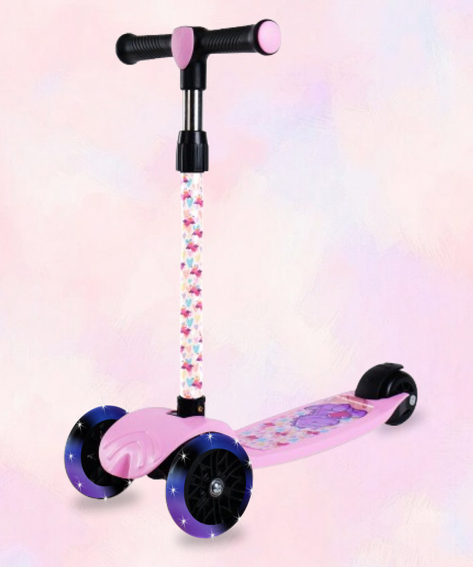 Miss & Chief Bolt - 3 Wheel Scooter for Kids, Lightweight|Foldable & Adjustable Height(Pink)