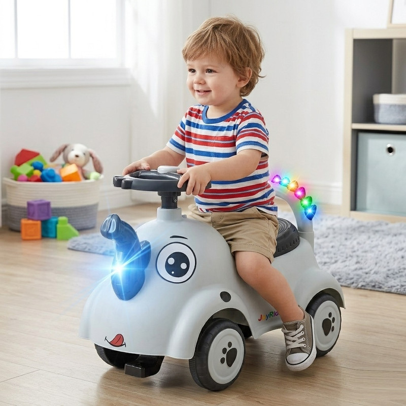 JoyRide Elephant Rider Ride-on for Kids | Musical Horn and Lights 1-4 Years Boys & Girls(Black)