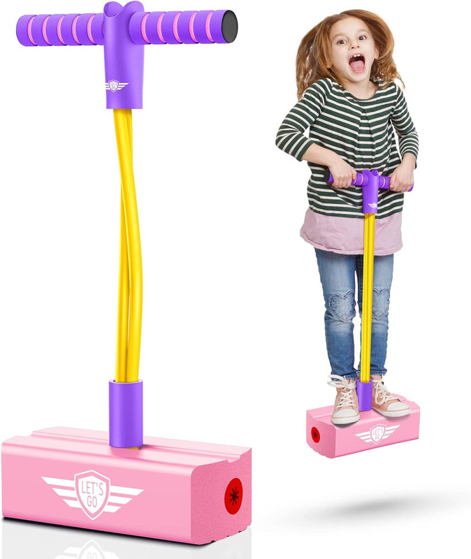 Dizaa Pogo Stick Rubber Kids Jumper Toys for Kids Training | Bouncing Fun,Kids Balance(Multicolor, Pink)
