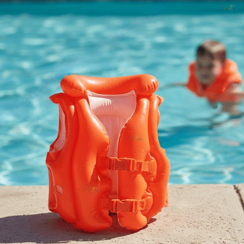 SHREEJI GIFT Swimming Jacket Life Jacket for Children Inflatable Swimming Vests(Orange)