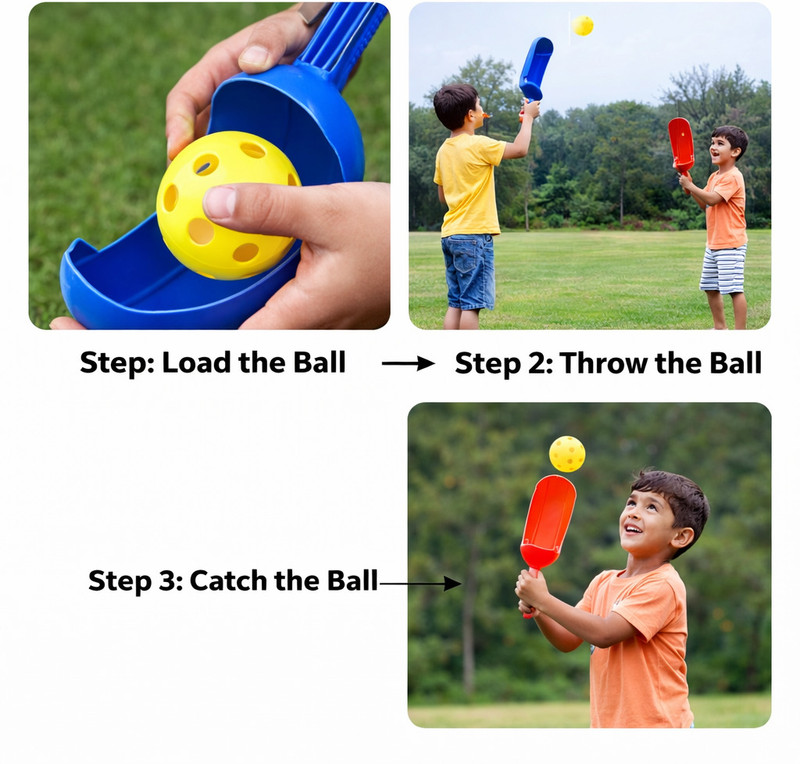 Taabar Catch & Throw Outdoor Indoor Toy for Kids |Age Group : 3-15 Years)(Blue, Red)