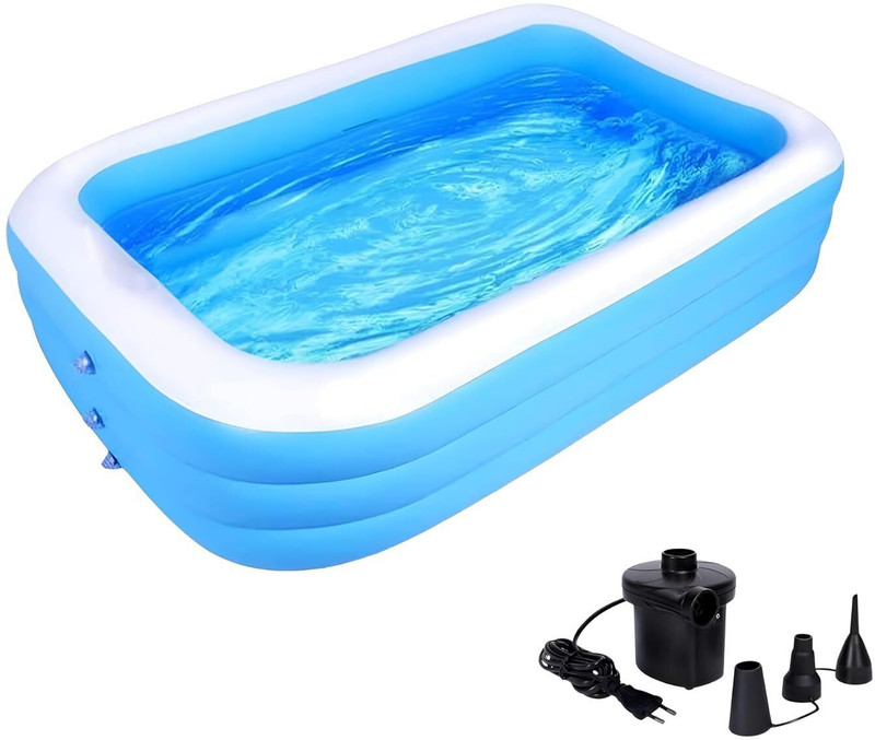 JUPREV 5ft Inflatable Swimming Pool for Kids & Family, Durable PVC, Easy Setup(Blue)