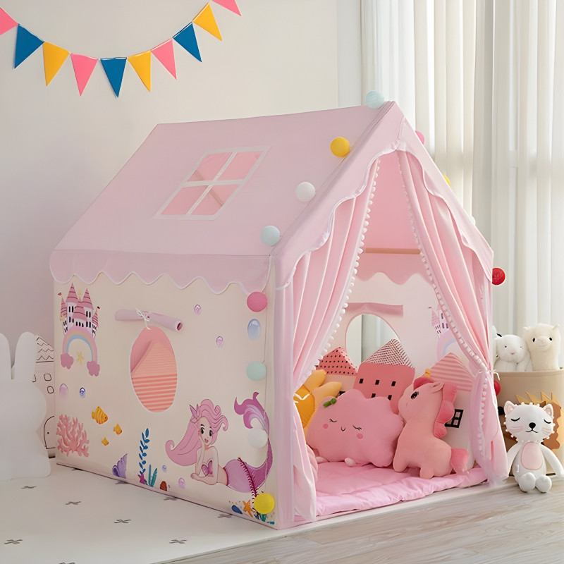 DRASHTI SALES Extremely Light Weight, Kids Play Tent House for 10 Year Old Girls and Boys(Multicolor, White)