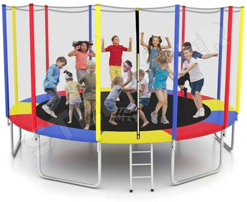 Step Over StepOver 14 Ft GS Jumping Jhula Trampoline with Net for Kids & Adults, Outdoor(Multicolor)
