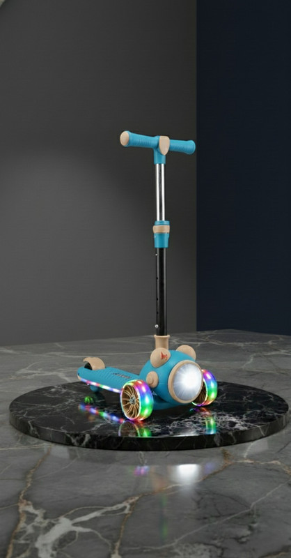 JoyRide Two Wheel Kick Scooter for Boys and Girls with 3 Levels Adjustable Handlebar(Blue)