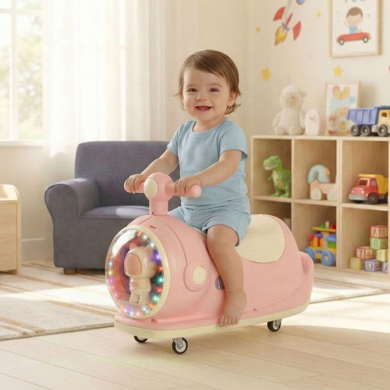 Heart Home 1–4 Year Astronaut Wheels Scooter with Light & Music | Pink(Pink)