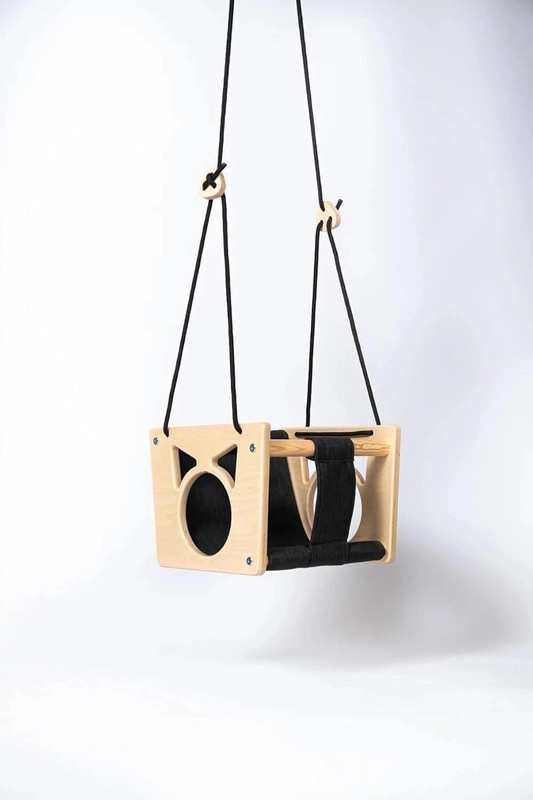XSOURCE Baby Swing for1 to 3 Years, Secure Wooden Hanging Swing Seat Indoor & Outside(White)
