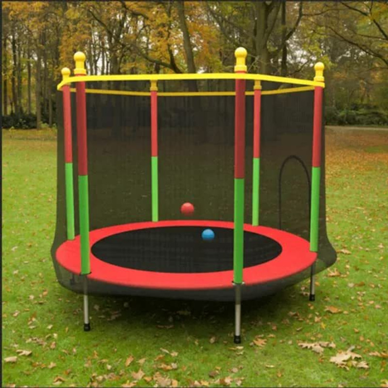 DeReliable 55" 100kgs weight capacity Trampoline with Safety Net & Straight Leg(Red, Green, Black)