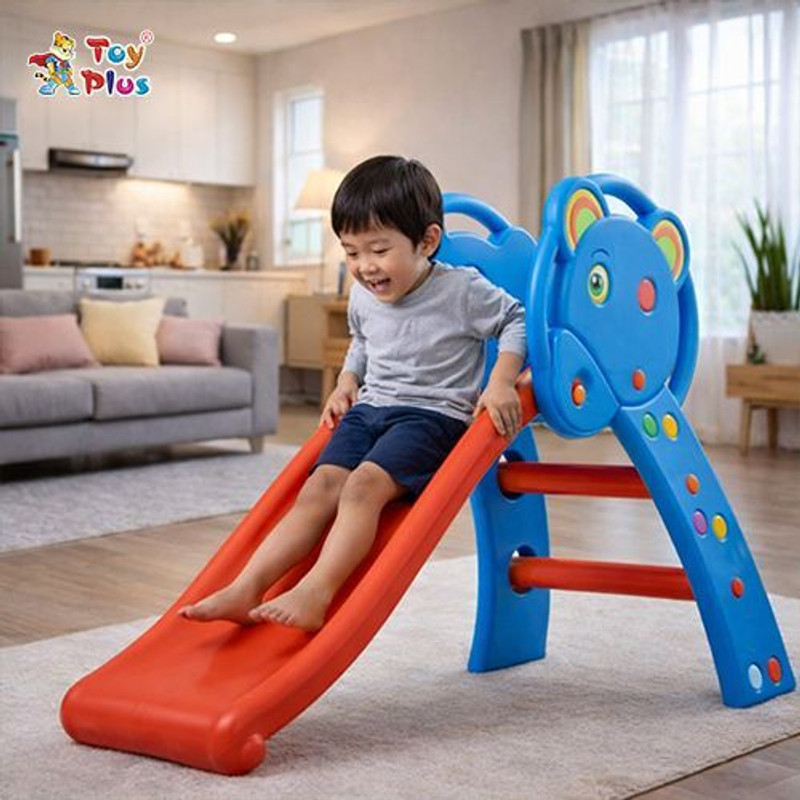Toy Plus Compact Kids Slide with Safety Ladder & Durable Build(Blue, Red)