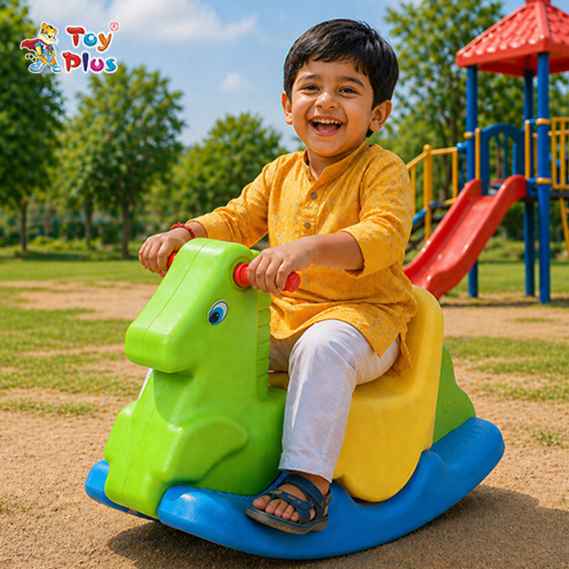 Toy Plus Kids Indoor Rocking Toy Plastic Baby Ride-On Rocker(Multicolor)