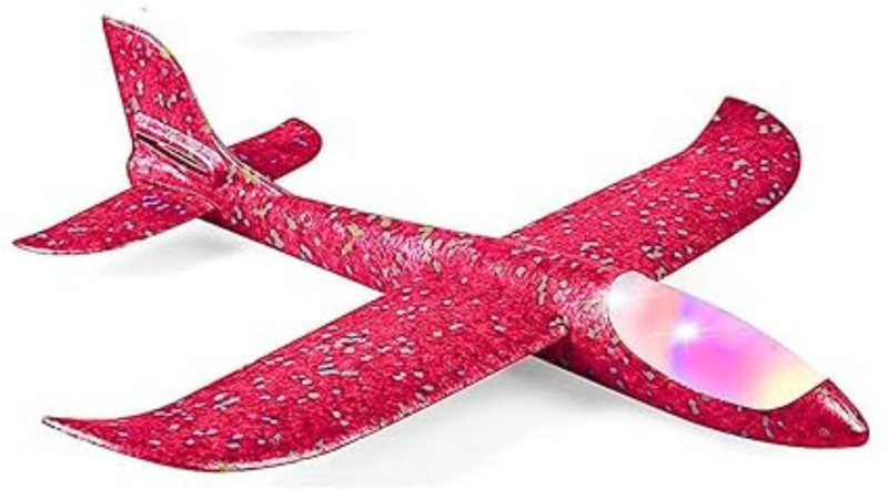MOVE TOYS Foam Plane With LED Light, Dual Flight Mode Glider(Assorted)(Multicolor)