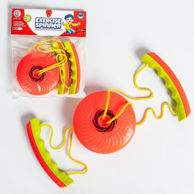 Maa Momai Toys Pull String Exercise Spinner Fun Fitness Kids Toys Game(Multicolor)
