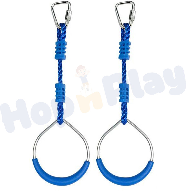 HOP N PLAY Kids Hanging Metal Gymnastic Fitness Rings Set - Indoor & Outdoor(Yellow)