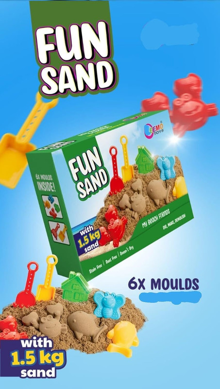 venimall Moldable and Mess-Free Indoor Play Sand, Resealable Bag with Free Big Mould Toy(Multicolor)