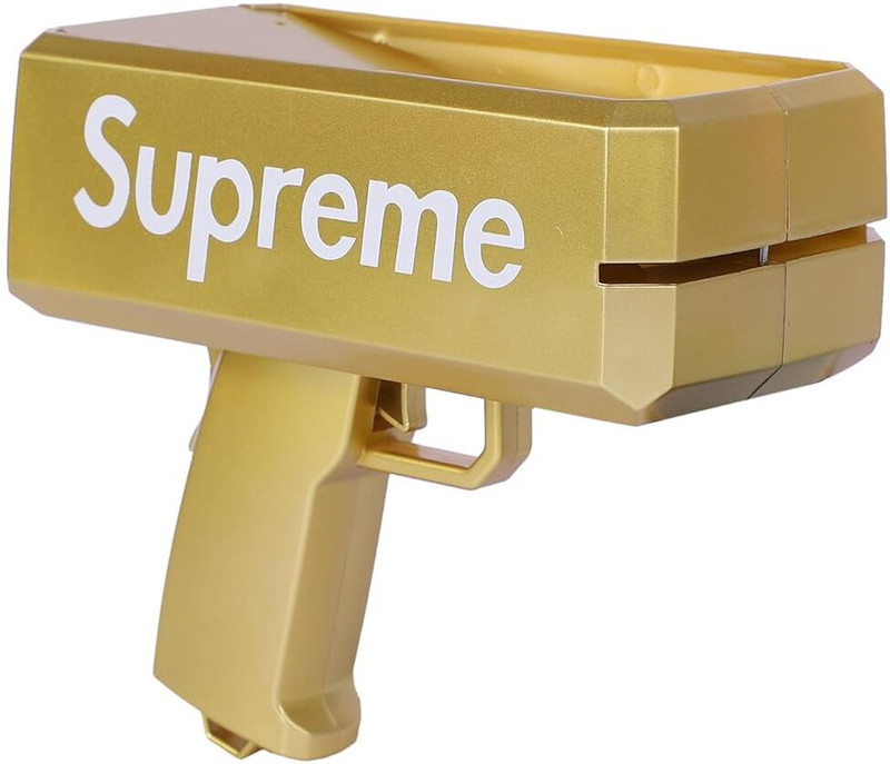 Pepstter Supreme Money Gun Cash Cannon for Parties, Fake Bill Dispenser Toy for Kids(Gold)