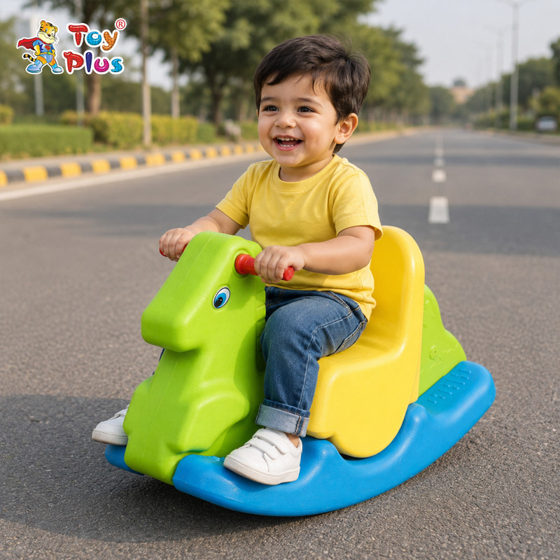 Toy Plus Kids Ride On Rocker with Comfortable Seat for Playtime Fun(Red, Green, Blue)