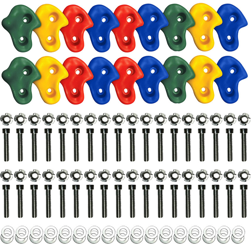 HOP N PLAY Kids Adventure Climbing Holds 12Pcs DIY Wall Grips for Indoor & Outdoor Play(Multicolor)
