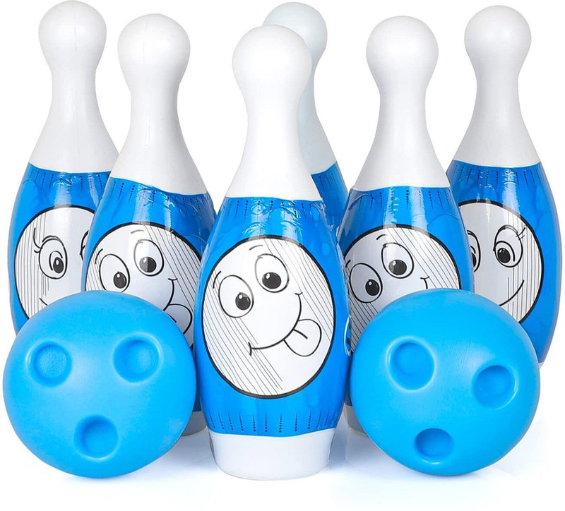 Trade Zone Kids Bowling Set, 6 Pins with 2 Balls, Indoor Outdoor Game(Multicolor)