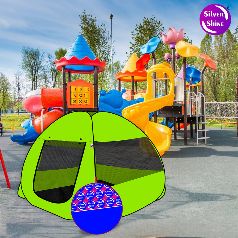 SILVER SHINE Popup Kids Play Tent House for Multi Purpose(Green, Black)