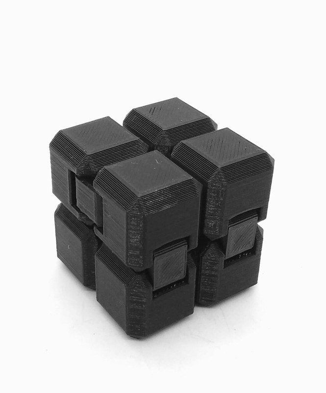 CERO ® 3D Printed Infinity Cube for Kids, 2 to 12 Year Old Kids (PLA Plastic)(Black)
