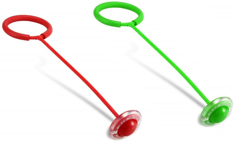 IRIS Skip Ball, Jump Ropes Sports Swing Ball & Hyun Dance Flash Kids Exercise Coordination Balance Hoop Jump Toy Upgraded Ankle Skip One-Legged Jumping Ring for Boys and Girls (2 Pcs)(Pink, Yellow)