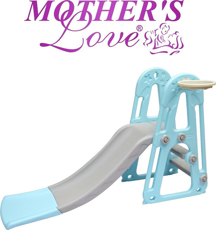 Mother's Love Super Garden Slider with Extended Buffer Zone//Foldable Slide for Boys and Girls - Perfect for Home / Indoor/ Outdoor/Preschool / School (1-6 Years -Blue)(Multicolor)